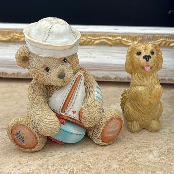 🇺🇸 Navy Bundle 2 Piece Teddy bear + Cute Dog Vintage Collectible - Picture 6 of 7